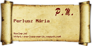 Perlusz Mária névjegykártya